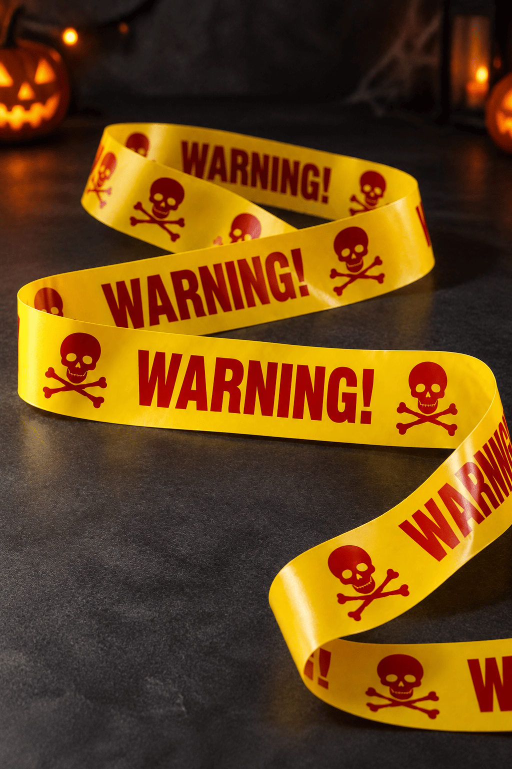 Halloween Emniyet Şeridi Kırmızı Warning 6 Metre 7.5cm en
