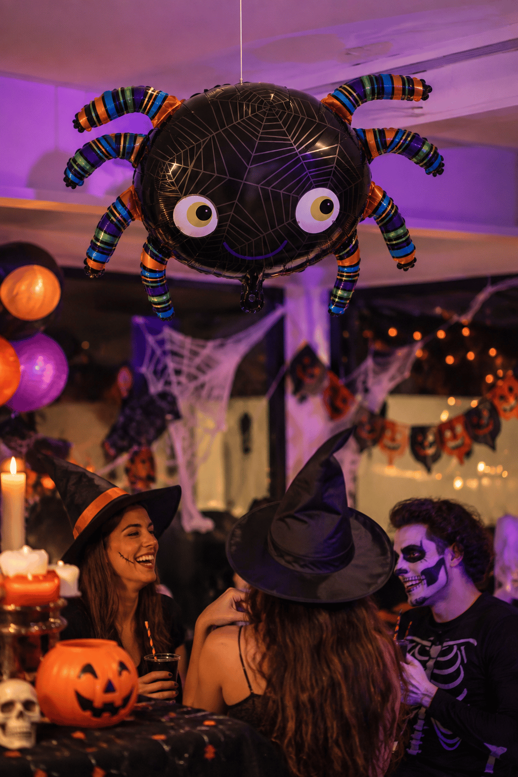 Halloween Folyo Balon Örümcek 82x55 cm Cadılar Bayramı Parti Süsü Temalı Dekorasyon Balonu
