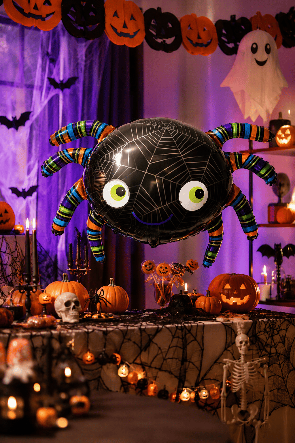 Halloween Folyo Balon Örümcek 82x55 cm Cadılar Bayramı Parti Süsü Temalı Dekorasyon Balonu