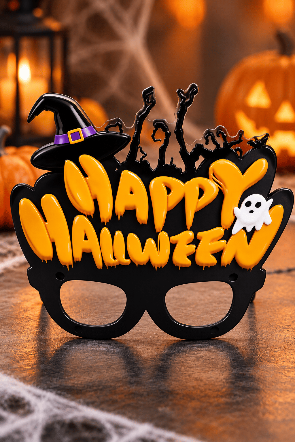 Halloween Gözlük PVC Kaplı Gözlük Cadı Şapkalı Model