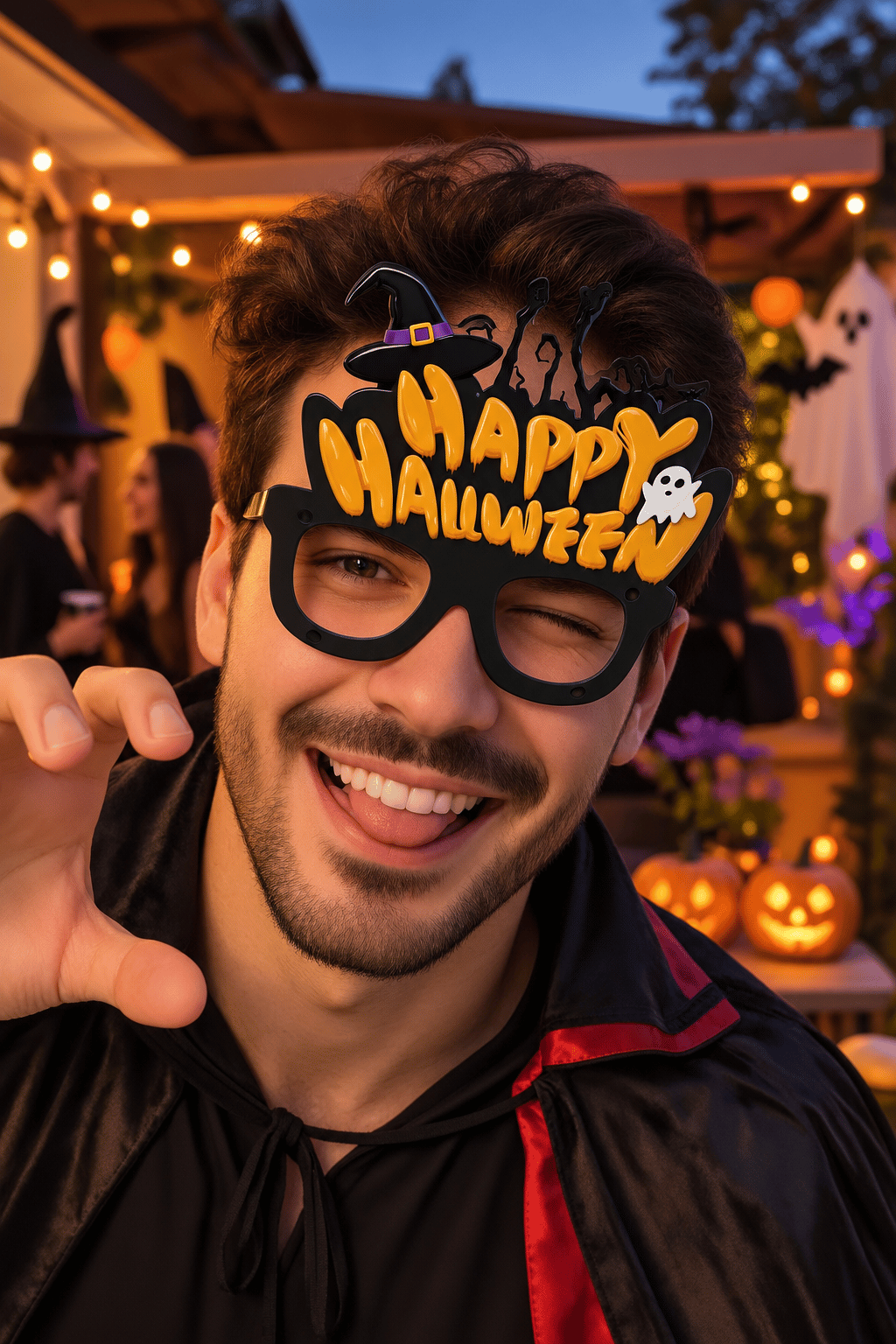 Halloween Gözlük PVC Kaplı Gözlük Cadı Şapkalı Model