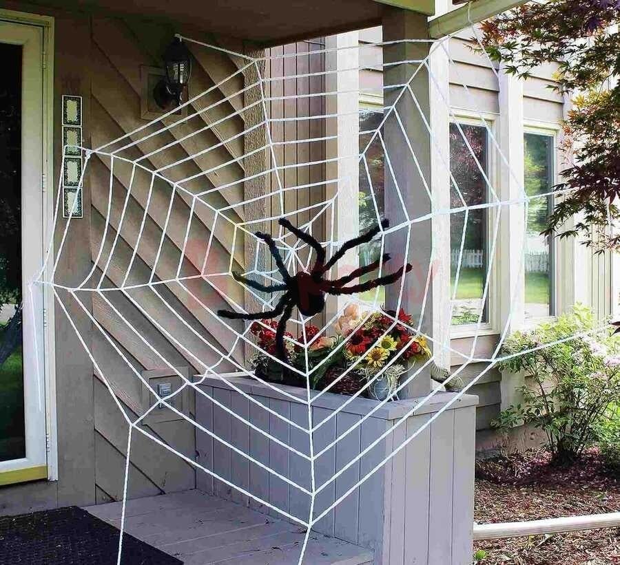 Halloween Hallowen Örümcek Ağı Beyaz 100*100cm