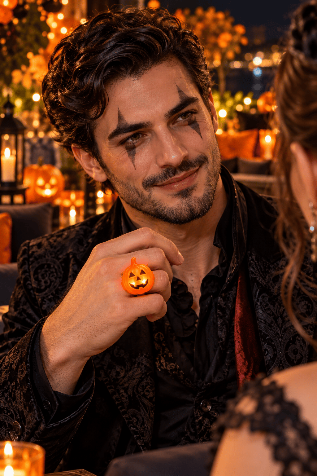 Halloween Işıklı Halloween Yüzüğü Bal Kabağı