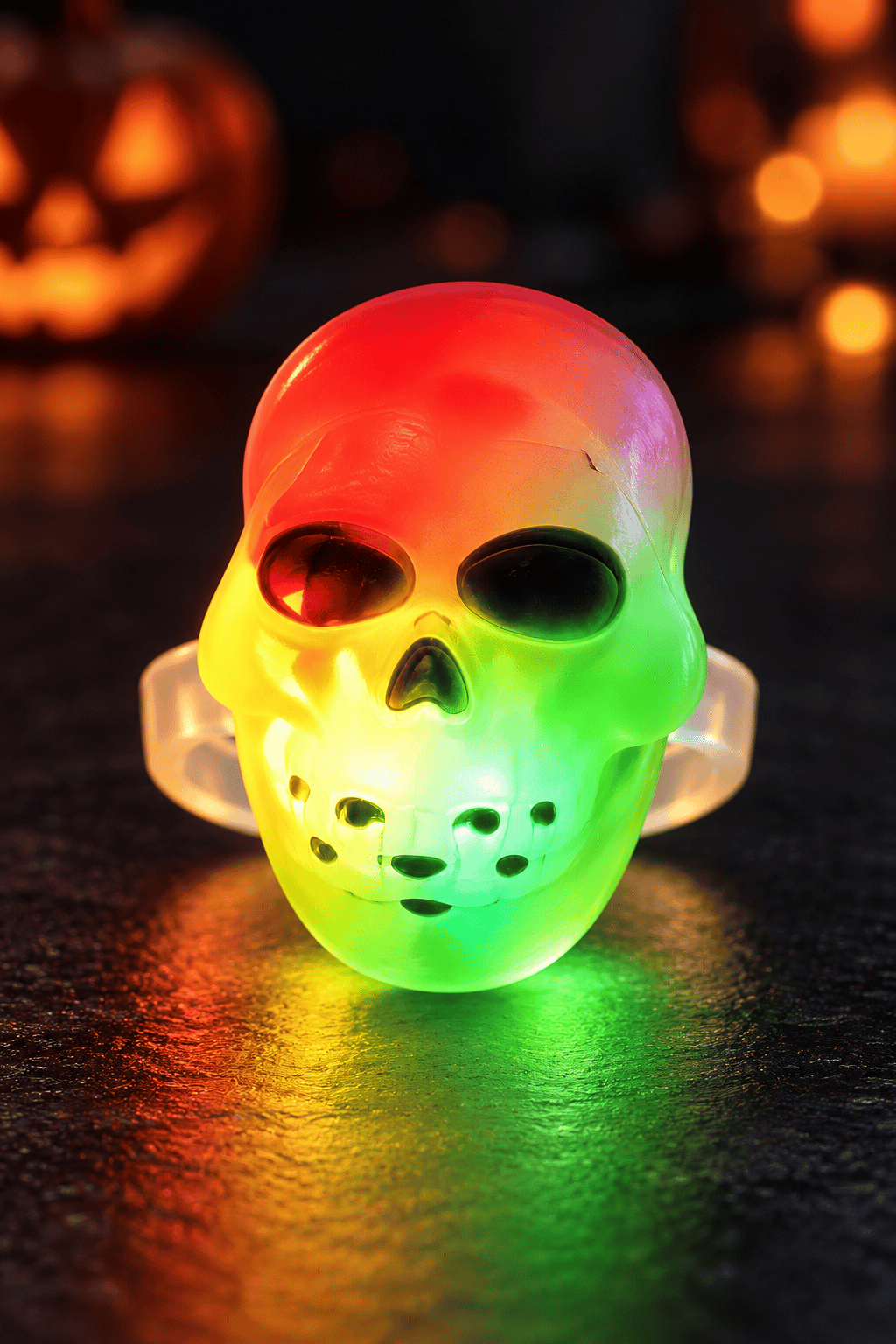 Halloween Işıklı Halloween Yüzüğü Kuru Kafa