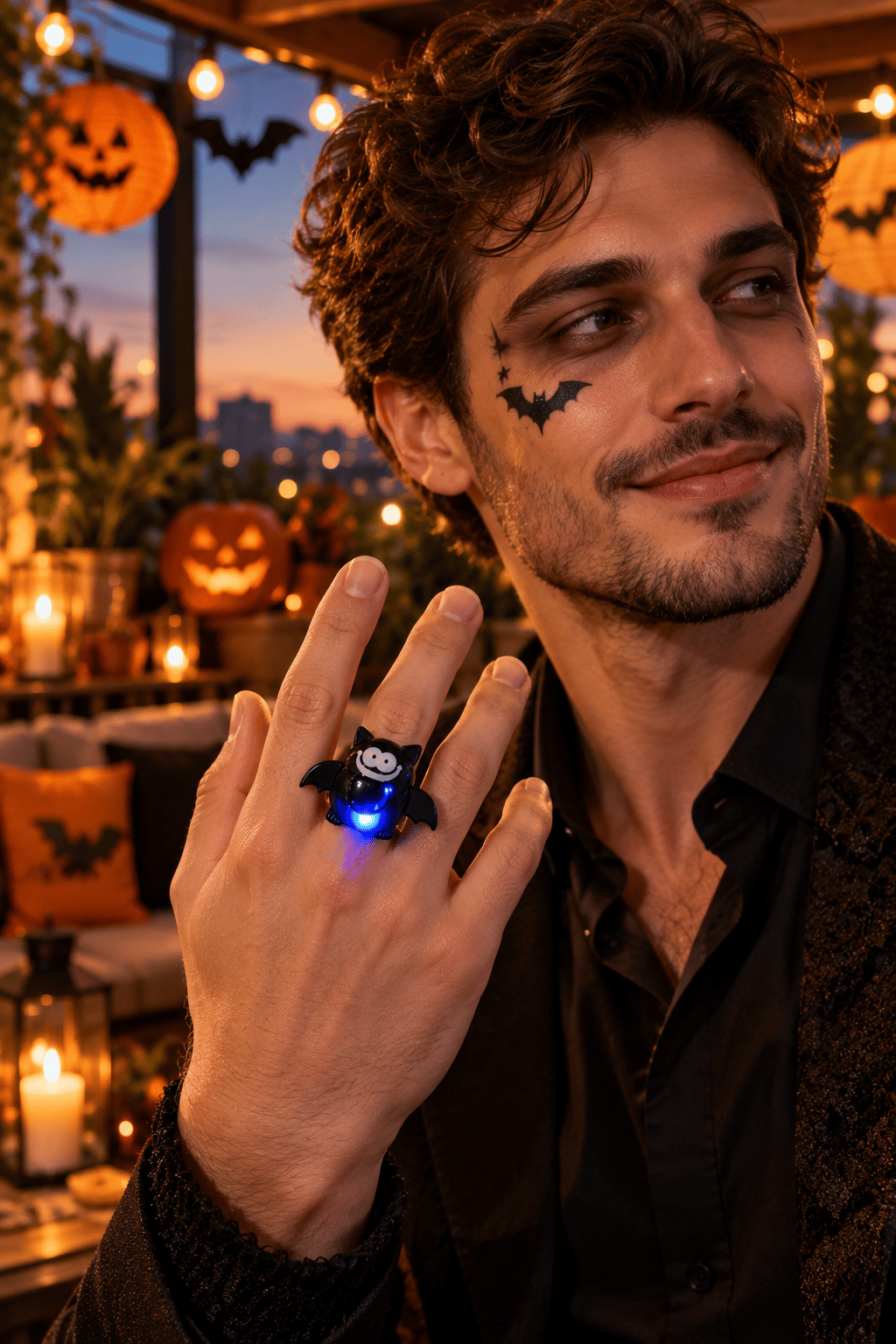 Halloween Işıklı Halloween Yüzüğü YARASA