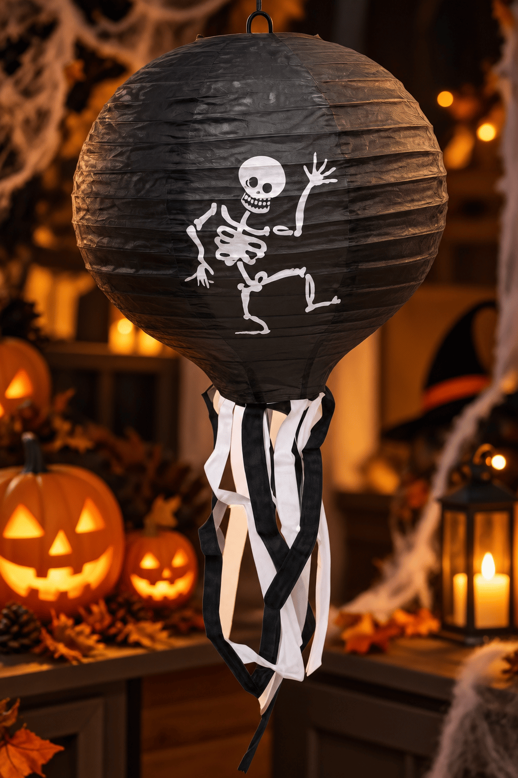 Halloween Japon feneri iskelet Desenli Kağıt Fener Süsü