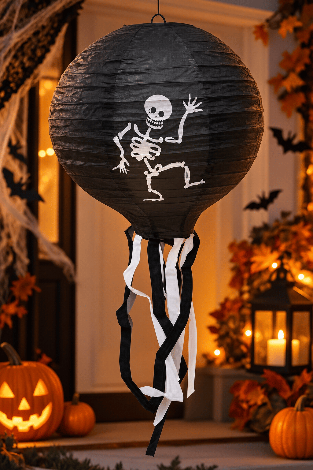 Halloween Japon feneri iskelet Desenli Kağıt Fener Süsü