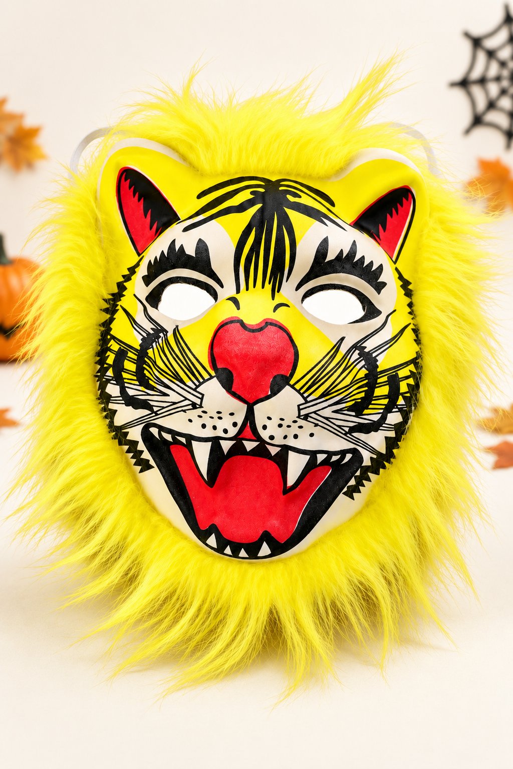 Halloween  Kahverengi Çocuk Hayvan Maskesi Tüylü Lastikli Safari Kostüm Maskesi