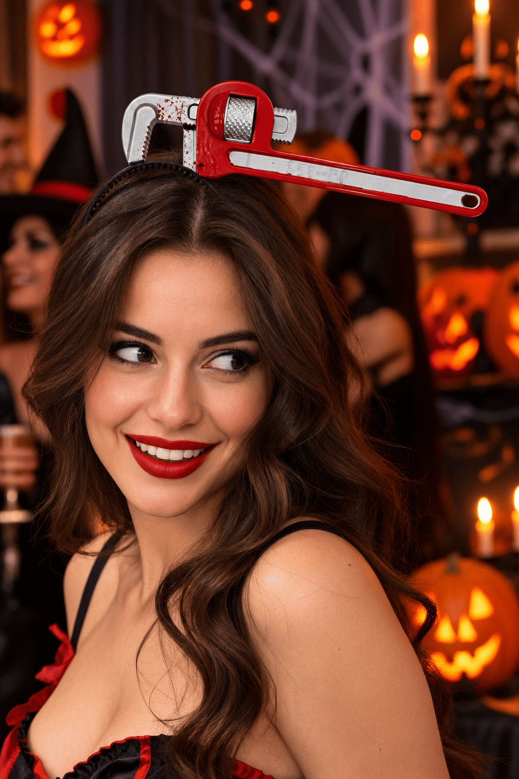 Halloween Kanlı İngiliz Anahtarı Taç