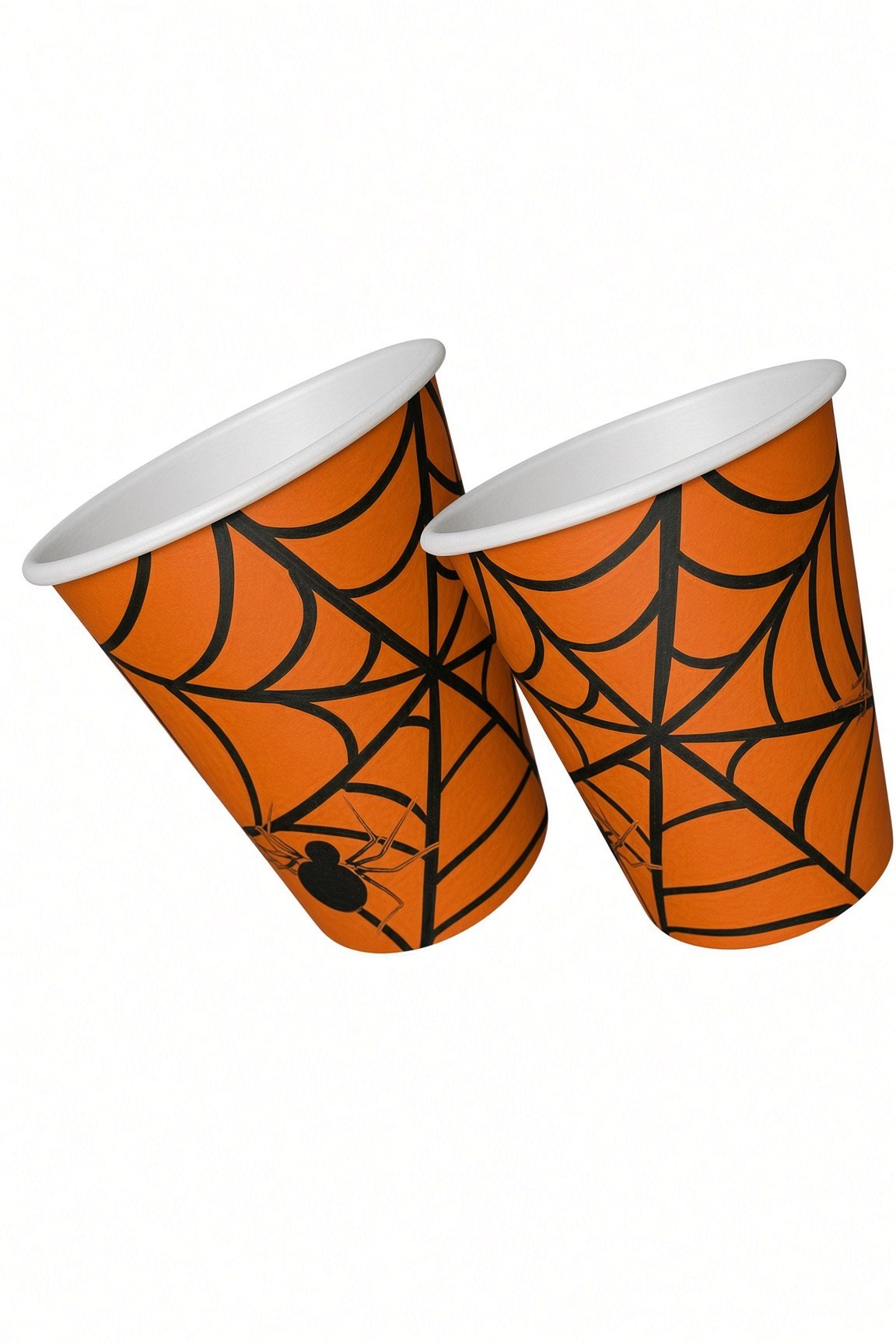 Halloween Karton Bardak Örümcek Turuncu 240cc 8 li