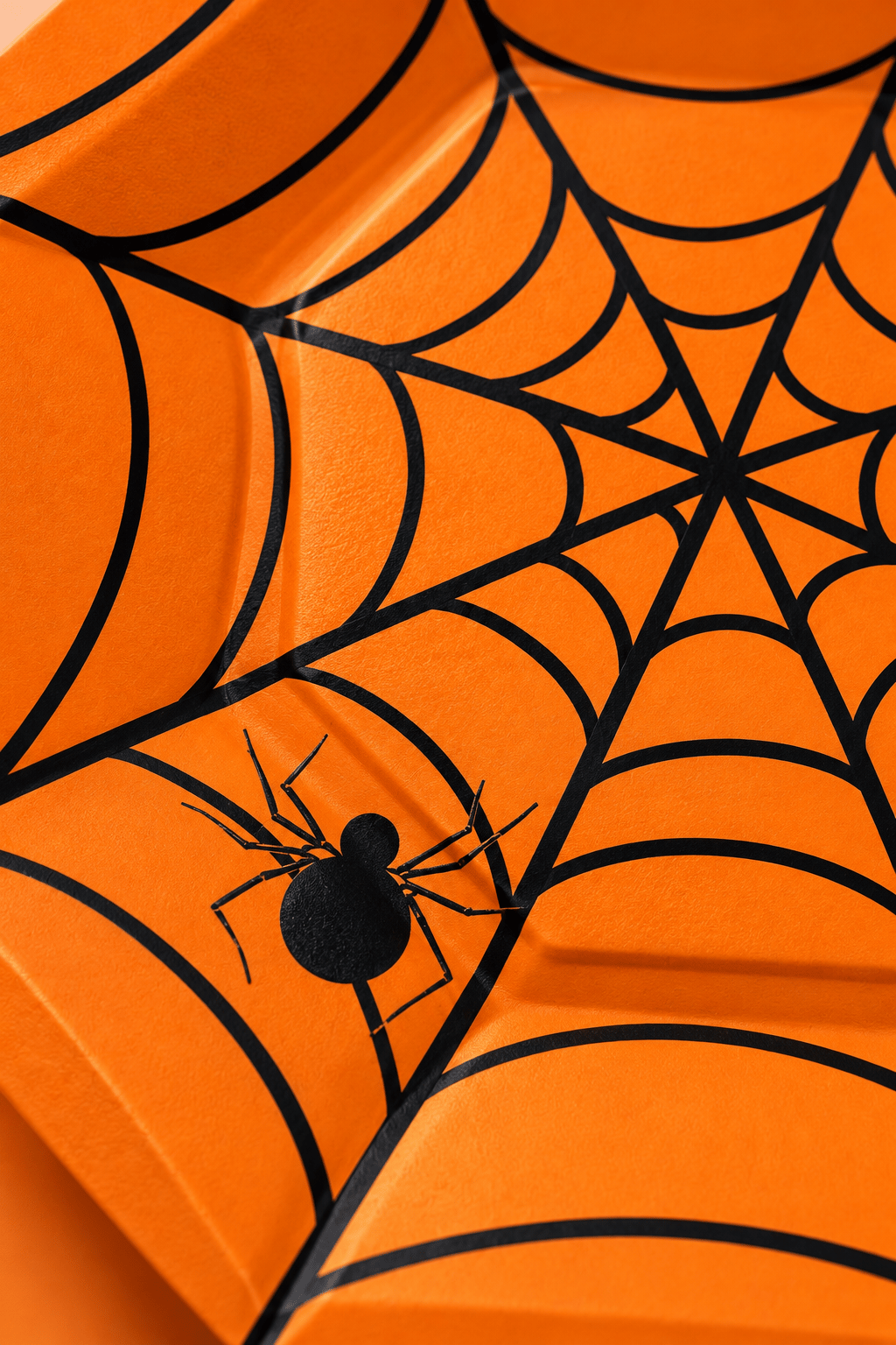 Halloween Karton Bardak-Tabak Örümcek Turuncu 8li set