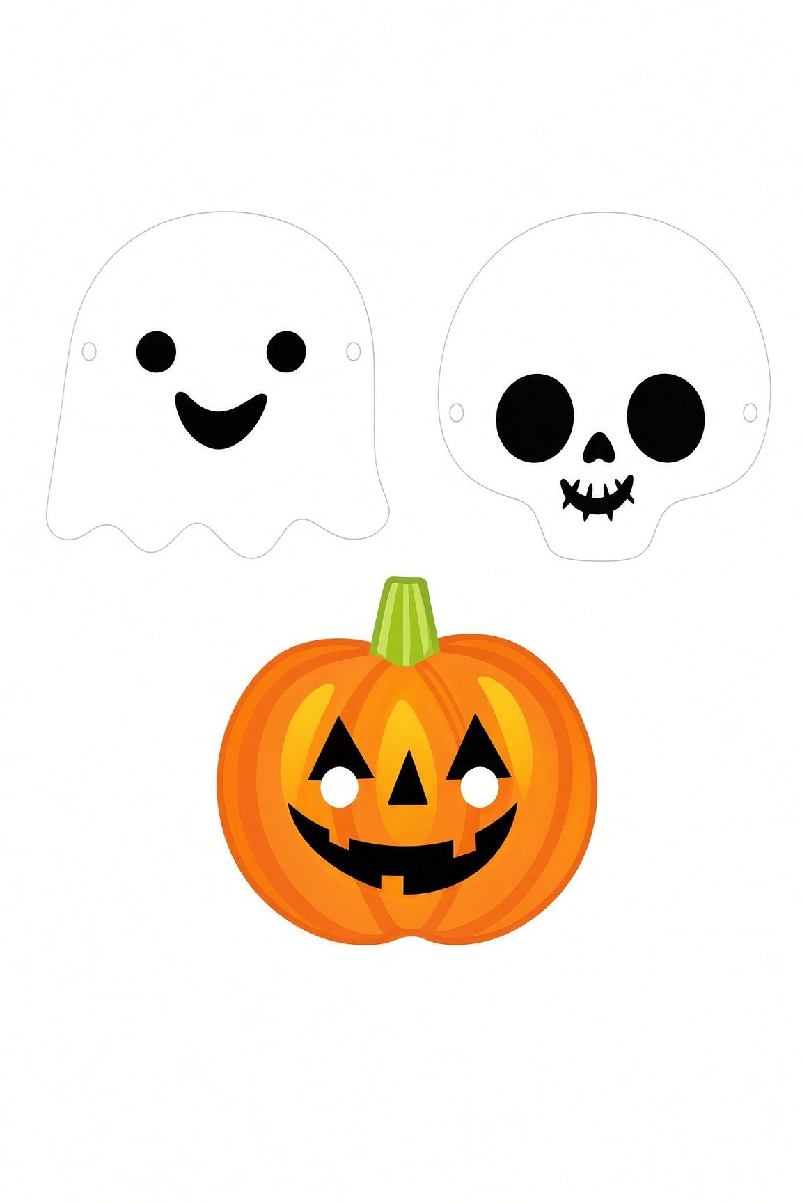 Halloween Karton maske 6lı Lastikli