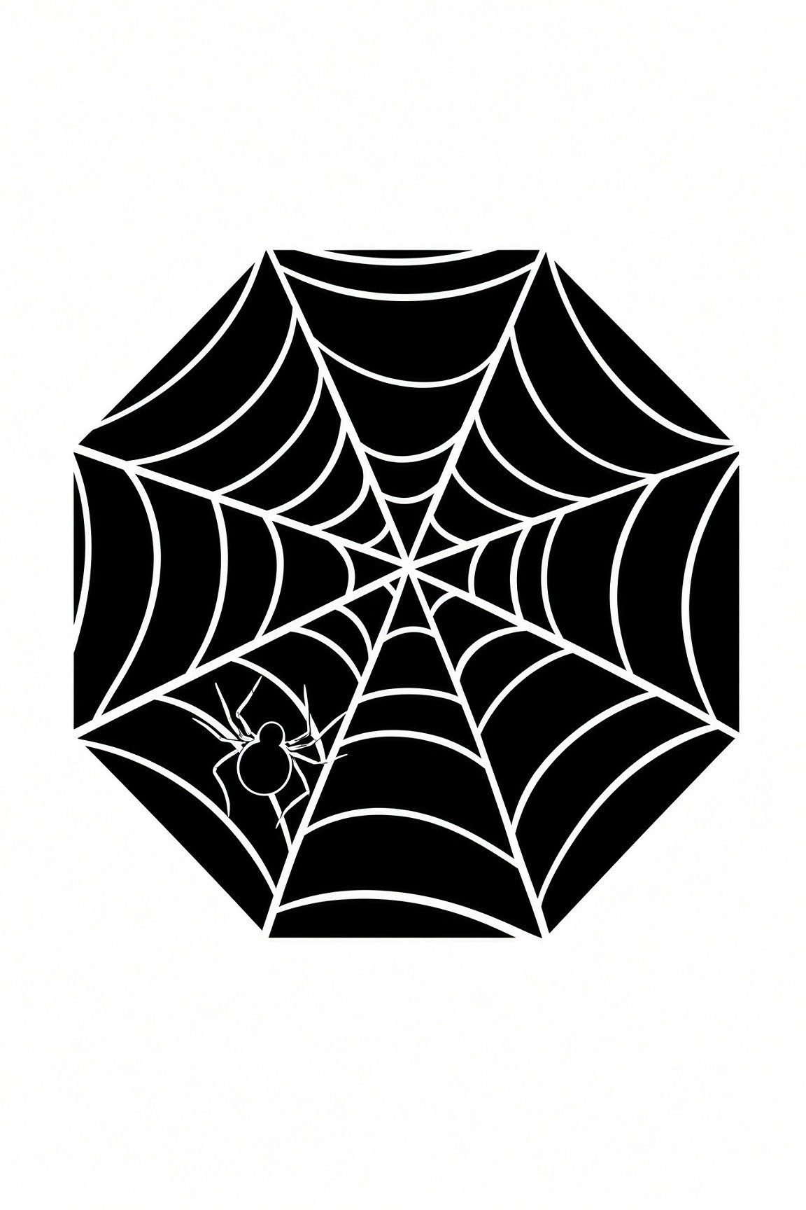 Halloween Karton Tabak Örümcek Siyah Sekizgen 23CM (8AD)