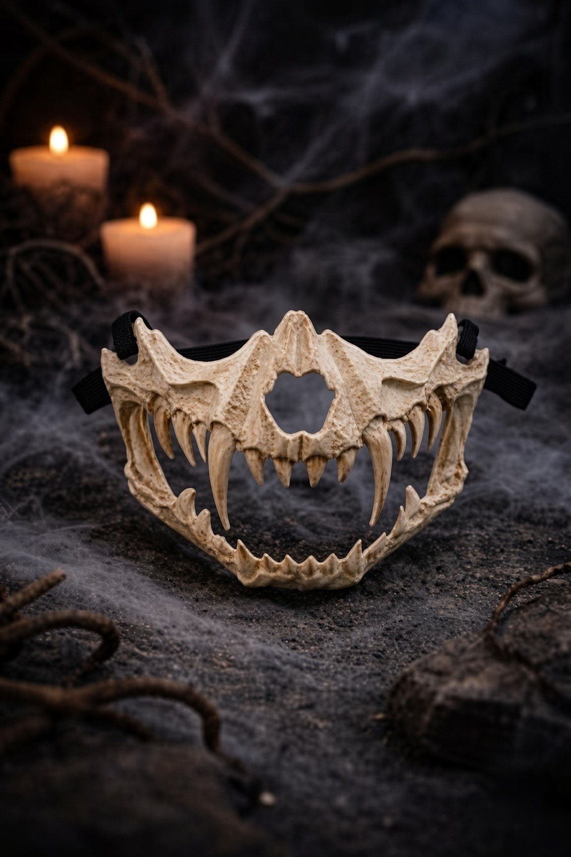 Halloween Korku Maskesi Dişli Canavar Ağız Maskesi Cosplay Parti Maskesi 17 cm