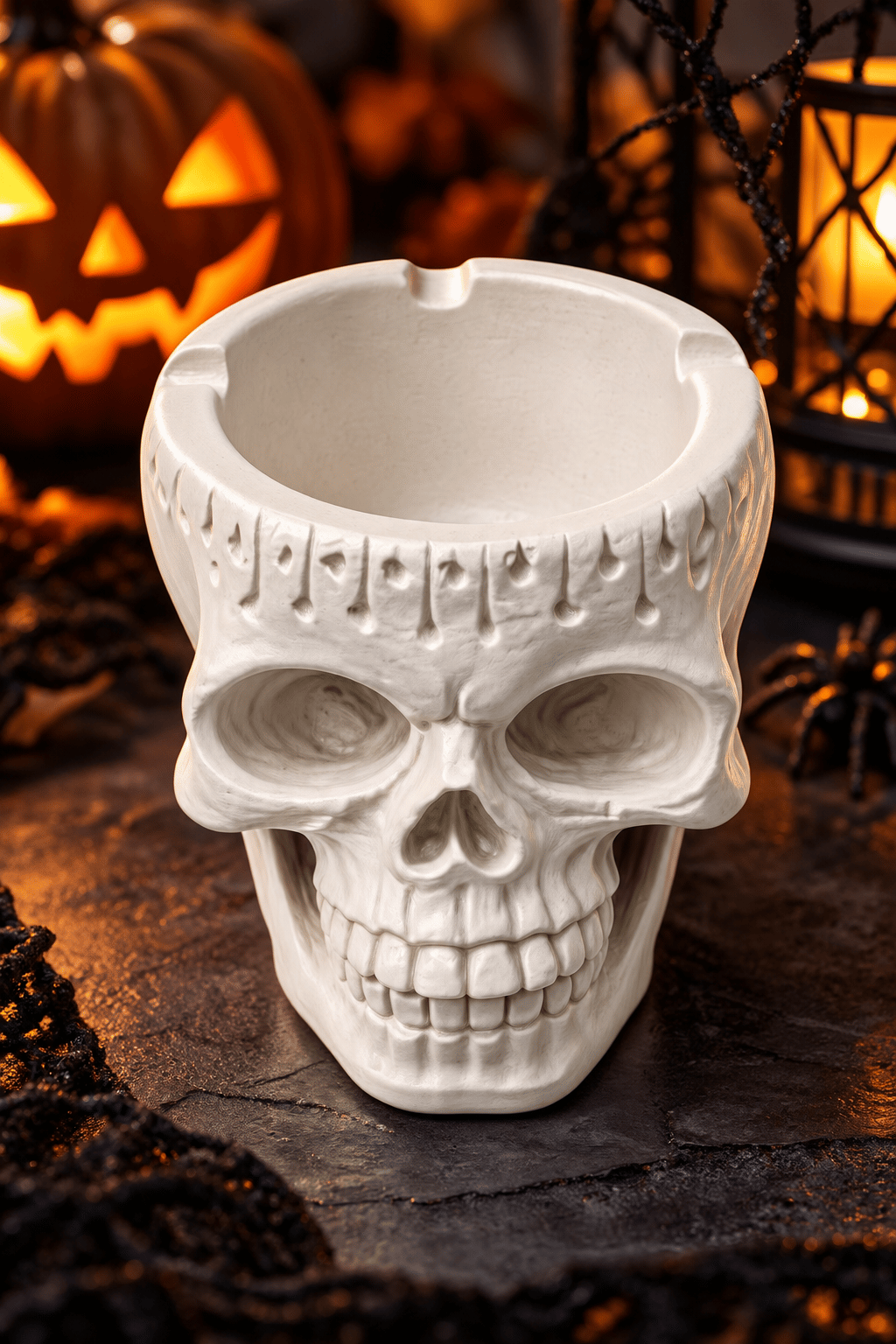 Halloween Kuru Kafa Kül Tablası  Cadılar Bayramı 8,5 CM
