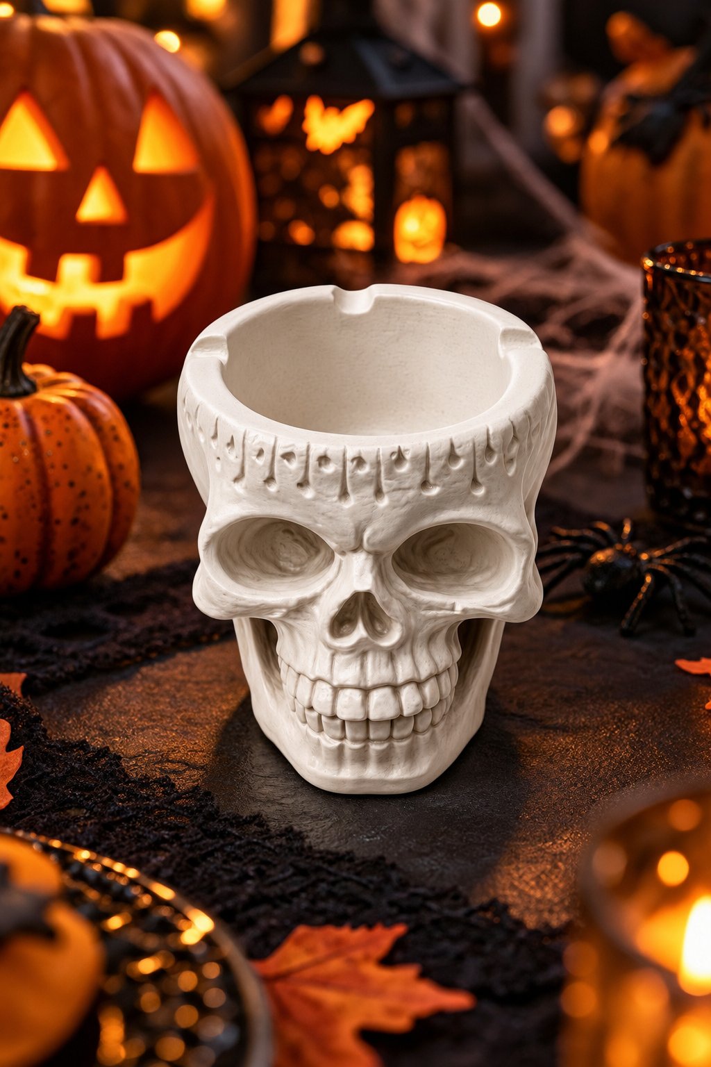 Halloween Kuru Kafa Kül Tablası  Cadılar Bayramı 8,5 CM