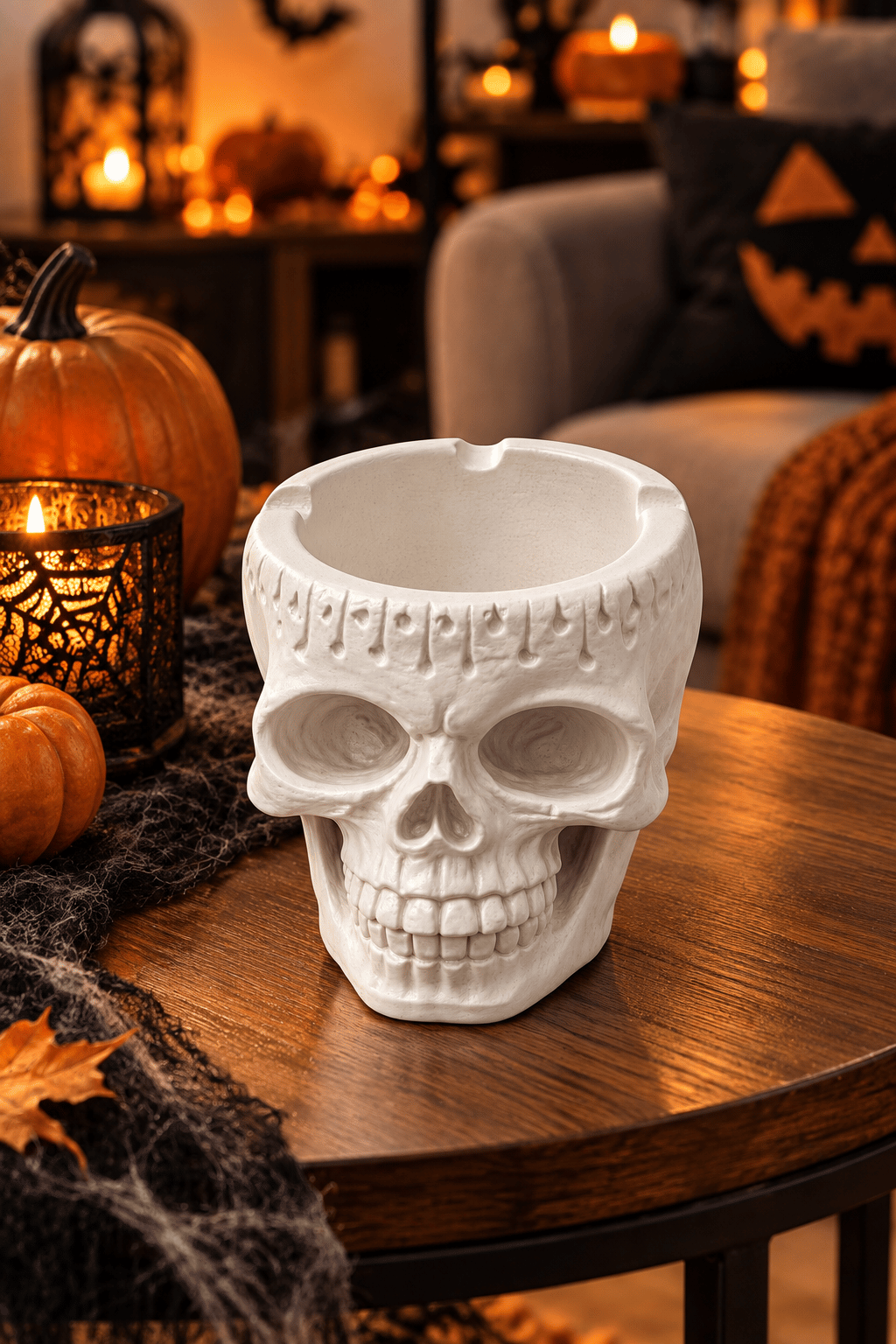 Halloween Kuru Kafa Kül Tablası  Cadılar Bayramı 8,5 CM