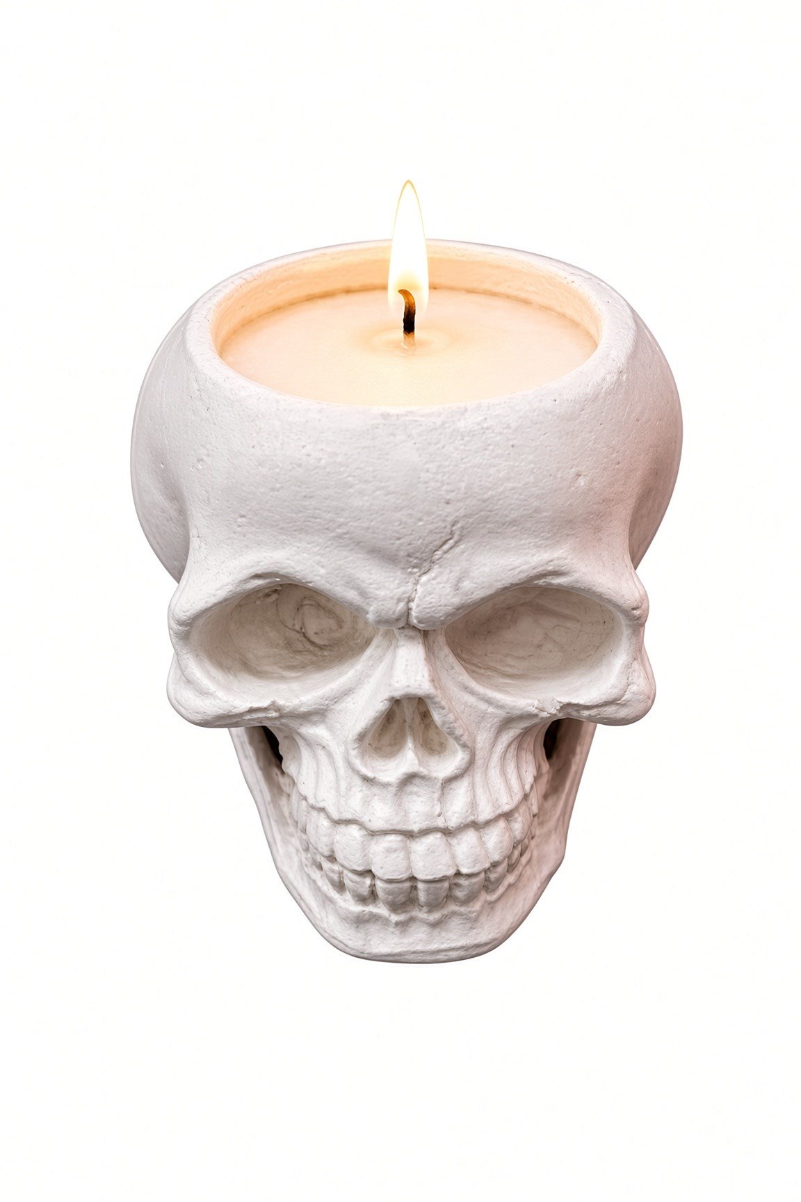 Halloween Kuru Kafa Mumluk  Kafatası Mum 8cm x 6.5cm Cadılar Bayramı