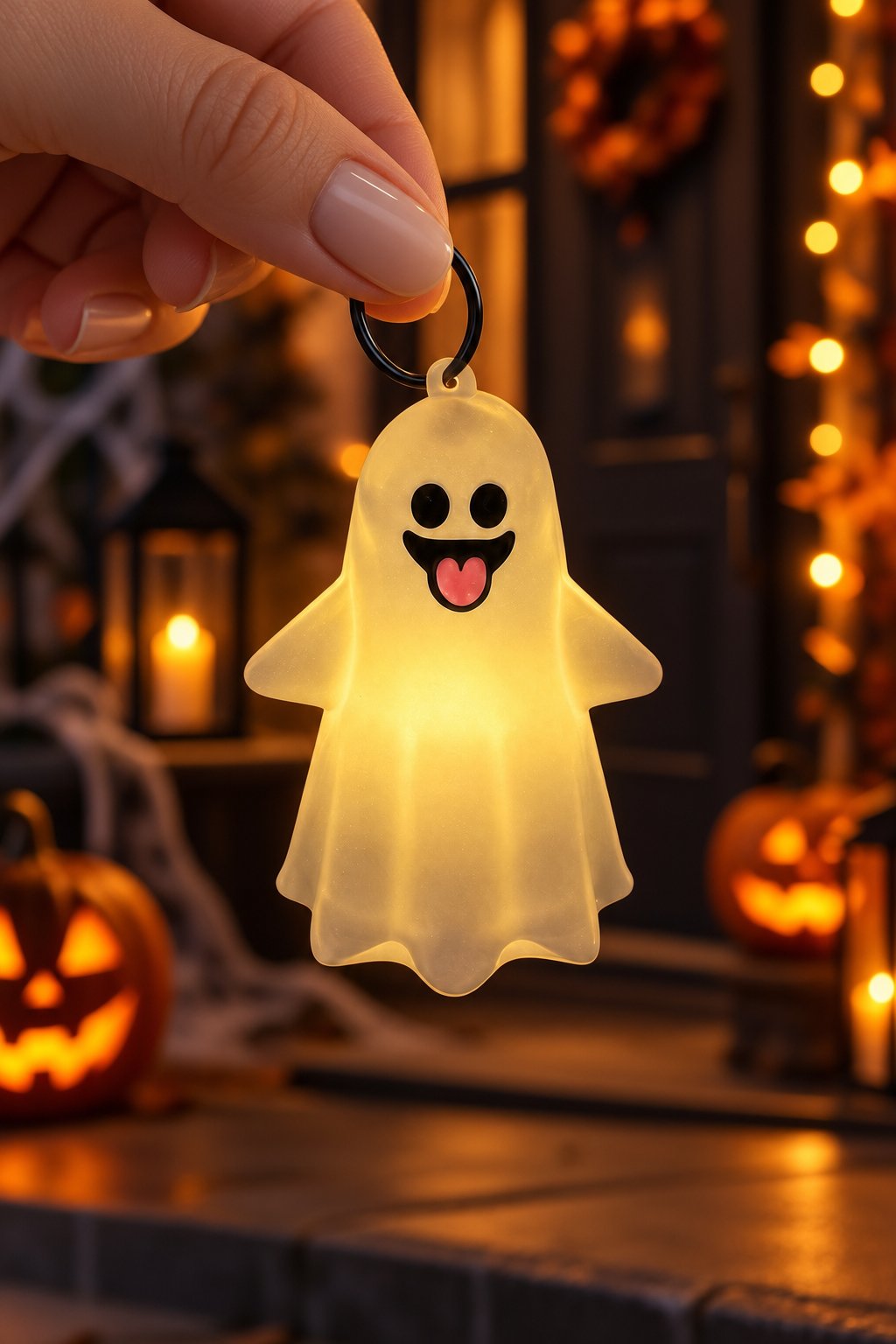 Halloween LED Işıklı Hayalet Anahtarlık 10 cm