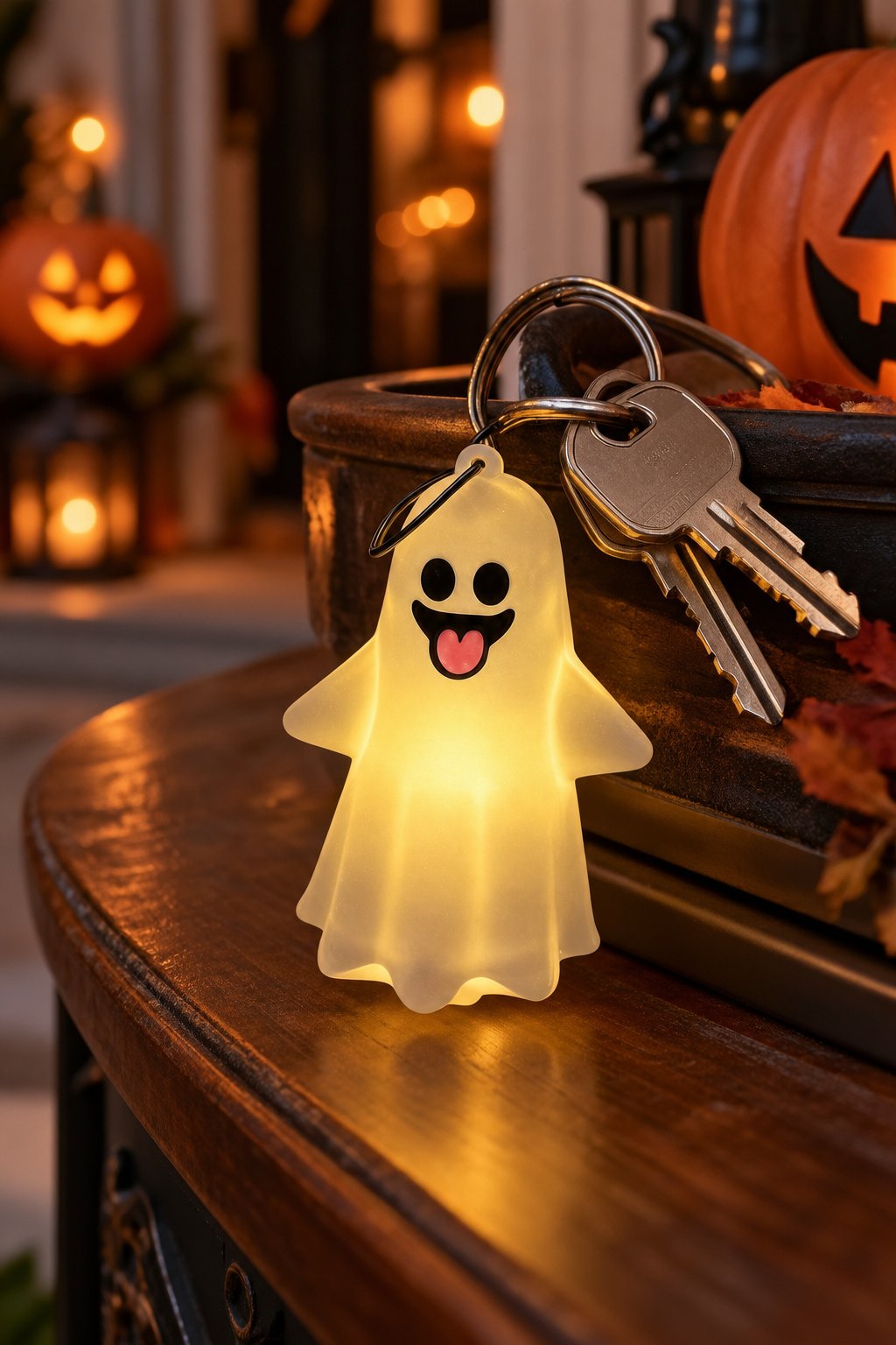 Halloween LED Işıklı Hayalet Anahtarlık 10 cm