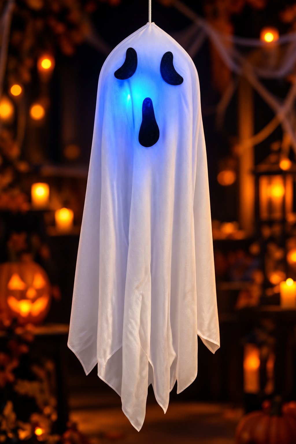 Halloween LED Işıklı Hayalet Süs 47 cm Asma Dekor Cadılar Bayramı