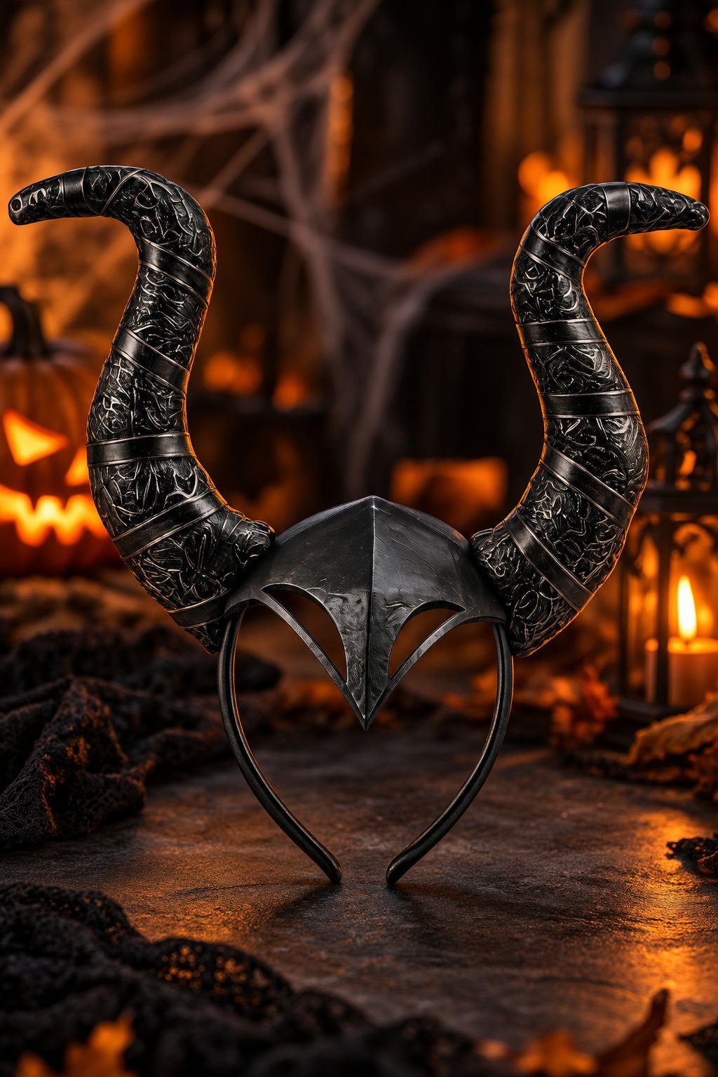 Halloween Malefiz Taç Siyah Boynuzlu