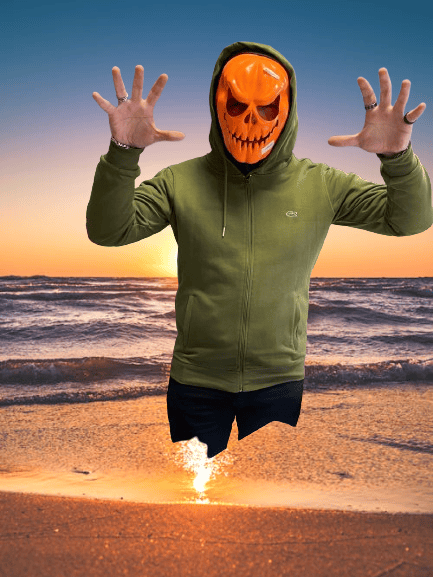 Halloween Maske Bal Kabağı Fileli Pumpkin Surat Turuncu Balkabağı Korku Makesi