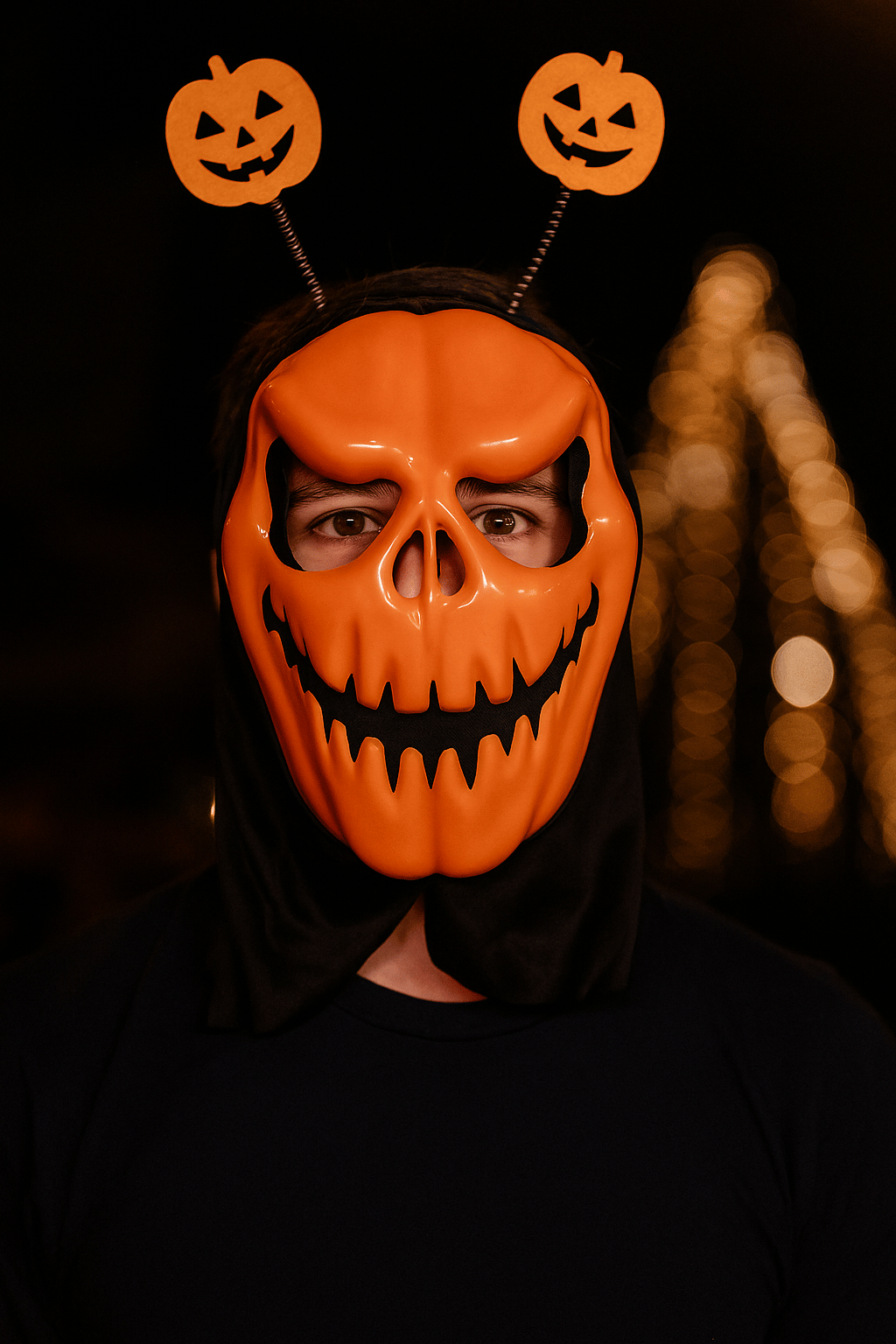 Halloween Maske Bal Kabağı Fileli Pumpkin Surat Turuncu Balkabağı Korku Makesi