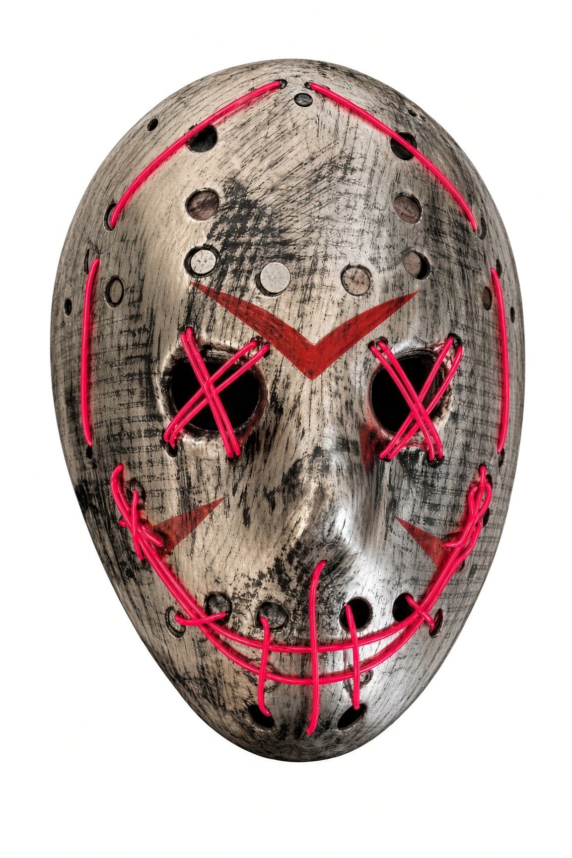 Halloween Maske Fosforlu FUŞYA Işıklı 25CM