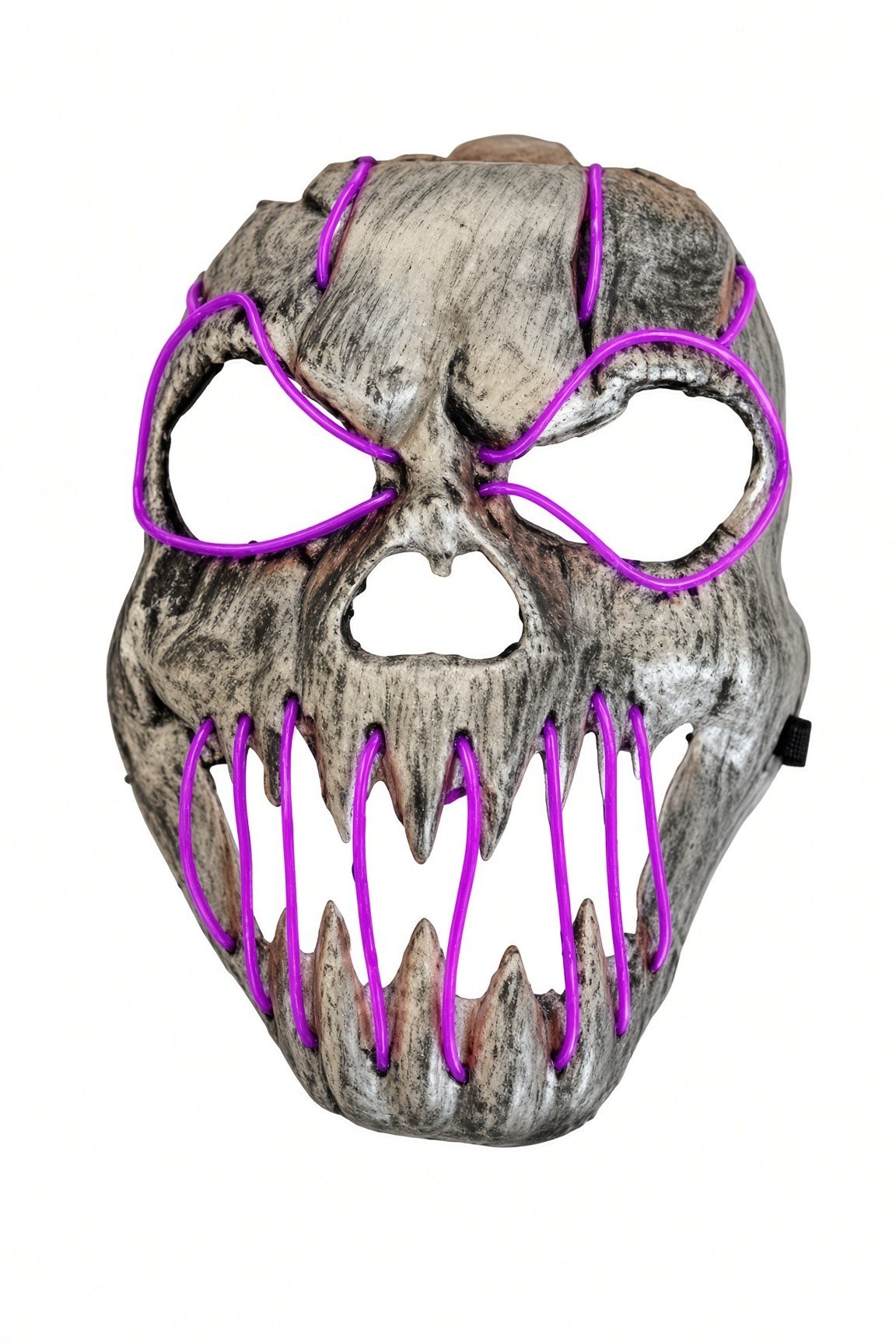 Halloween Maske Fosforlu FUŞYA Kuru kafa iskelet Işıklı 23CM