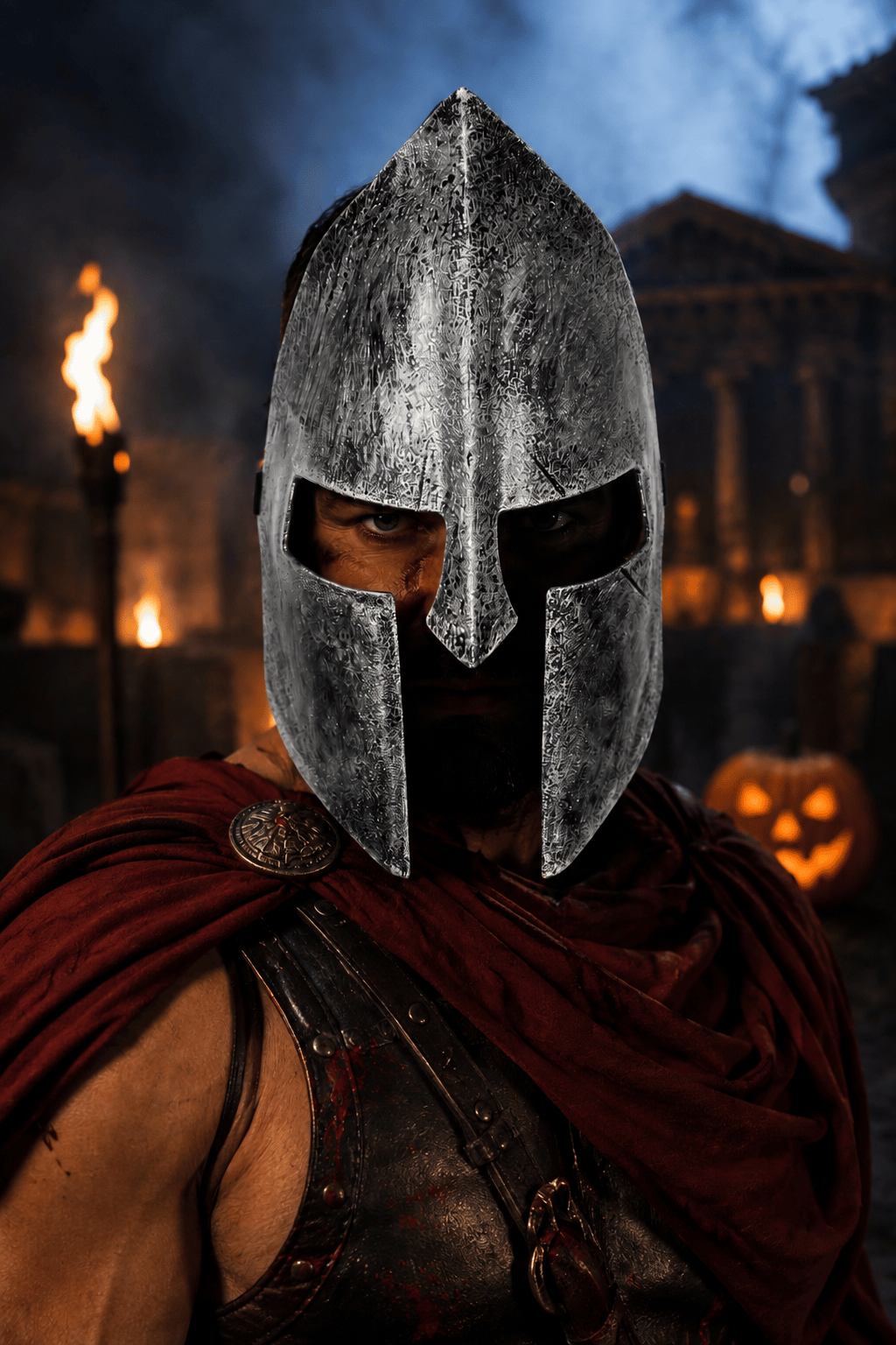 Halloween Maske Gladyatör Eskitme Gümüş