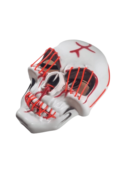 Halloween Maske Kuru kafa Işıklı Fosforlu Turuncu