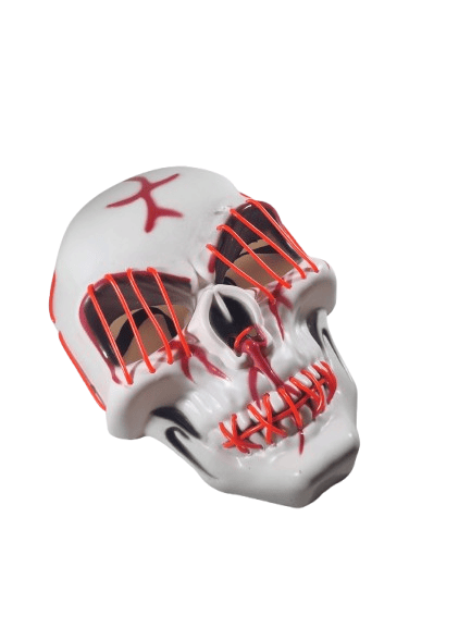 Halloween Maske Kuru kafa Işıklı Fosforlu Turuncu