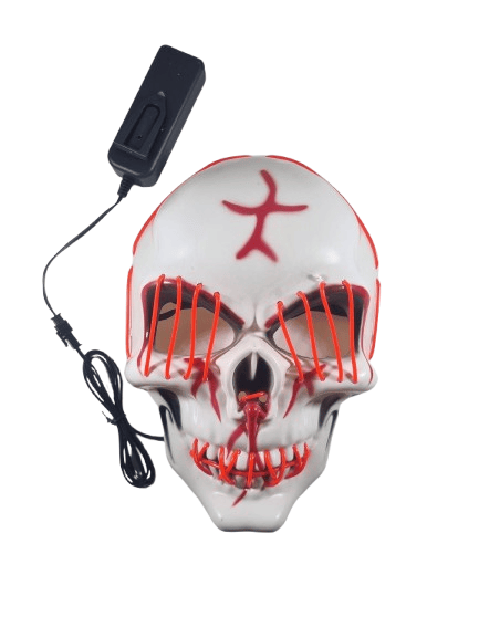 Halloween Maske Kuru kafa Işıklı Fosforlu Turuncu