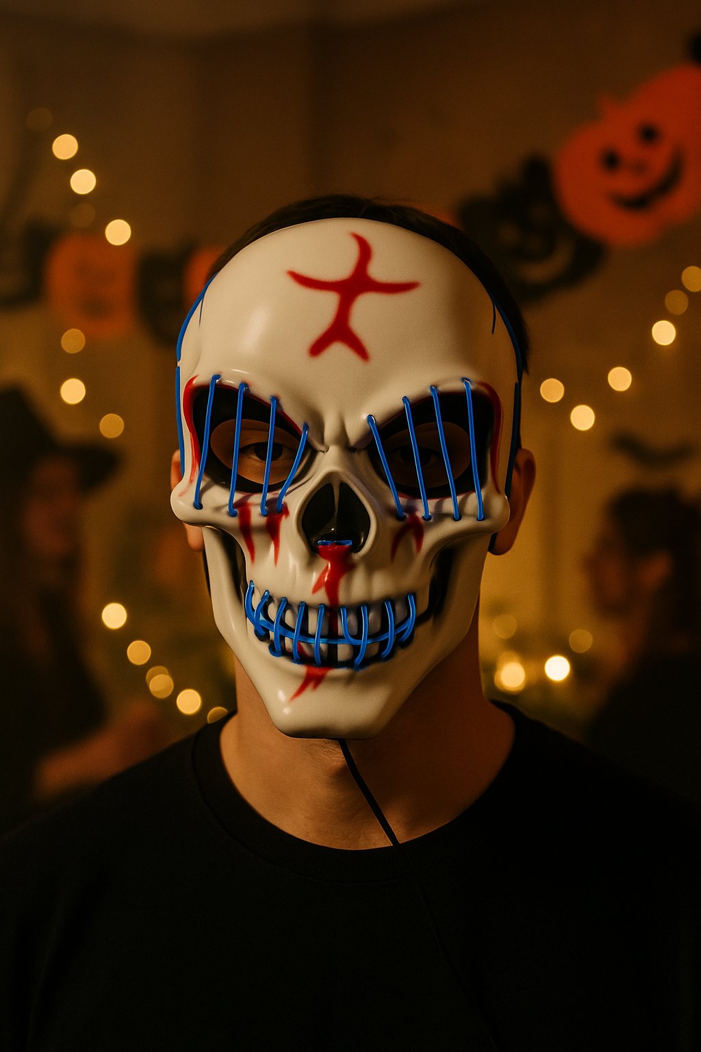 Halloween Maske Kuru kafa Işıklı Laciver Teller 