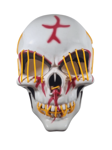 Halloween Maske Kuru kafa Işıklı Sarı Teller