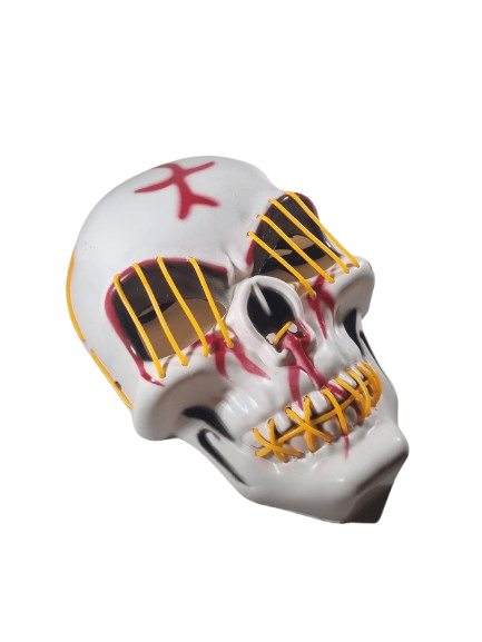 Halloween Maske Kuru kafa Işıklı Sarı Teller