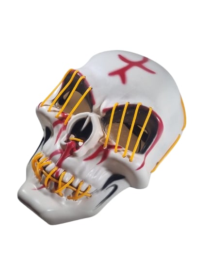 Halloween Maske Kuru kafa Işıklı Sarı Teller