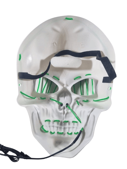 Halloween Maske Kuru kafa Işıklı Yeşil Teller
