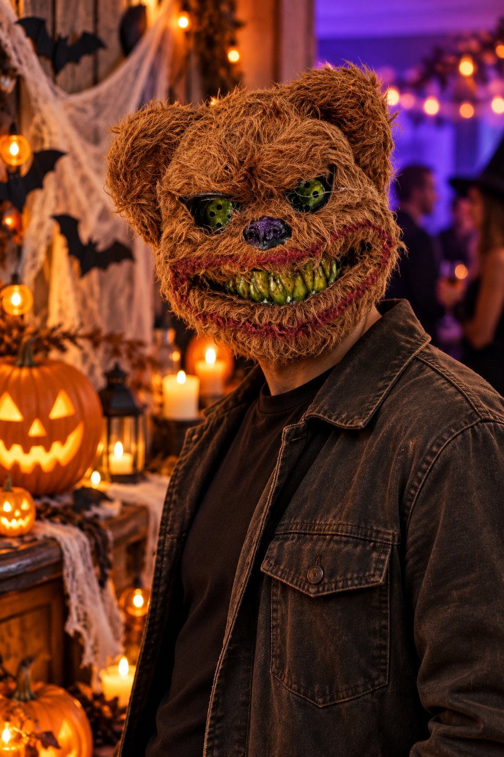 Halloween Maske Peluş Korkunç Ayı Maskesi
