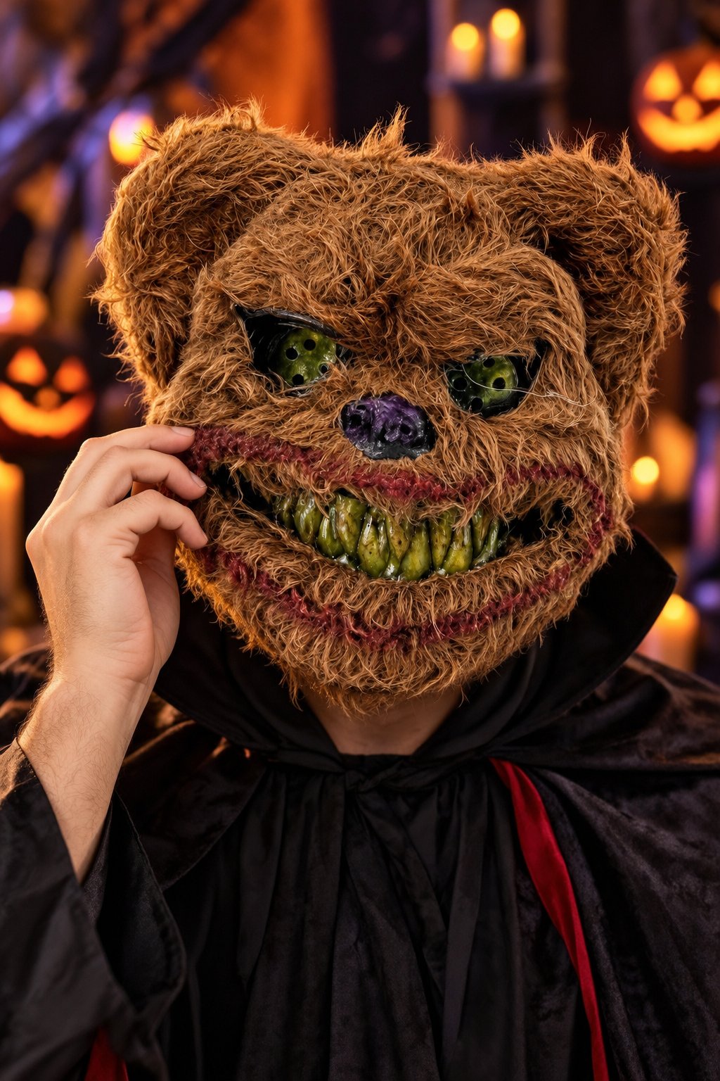Halloween Maske Peluş Korkunç Ayı Maskesi