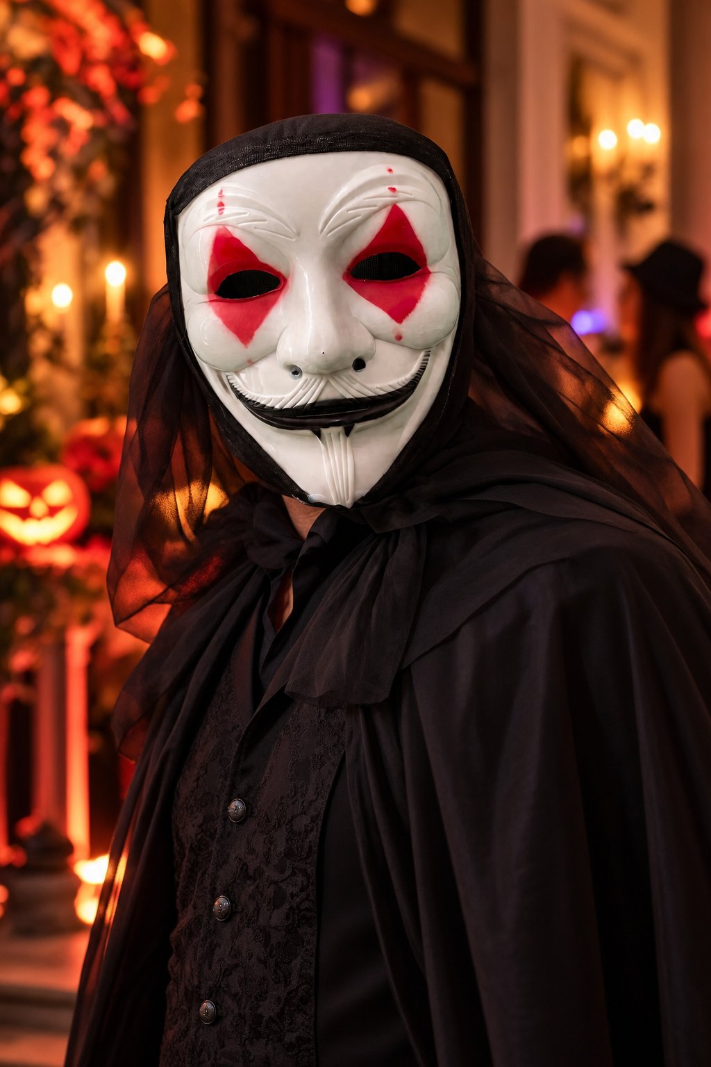 Halloween Maske V For Vandetta Maskesi Vendetta Maske Yılbaşı Halloween Cadılar arkası tüllü