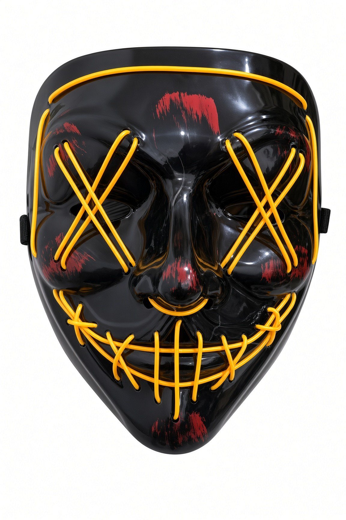 Halloween Maske Vendetta Neon Turuncu Işıklı 21 CM