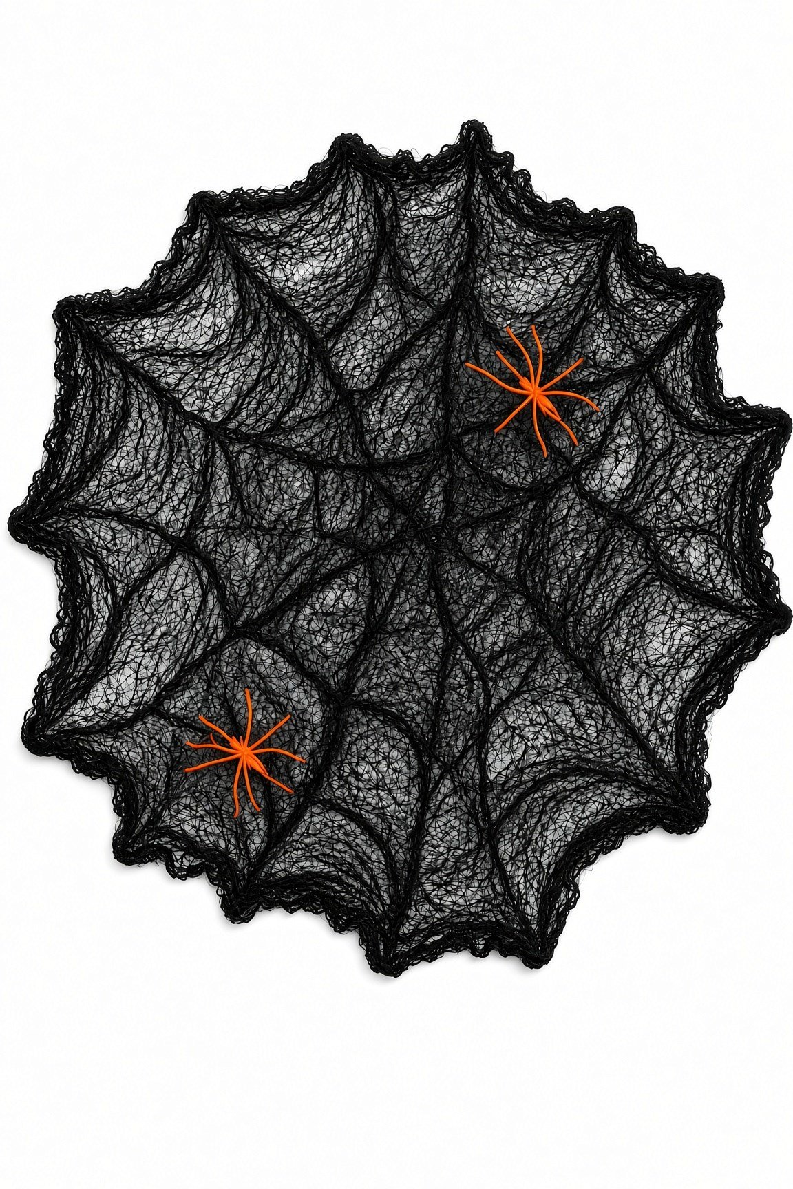 Halloween Örümcek Ağı Siyah Dekor Süsü 2 Örümcekli Cadılar Bayramı