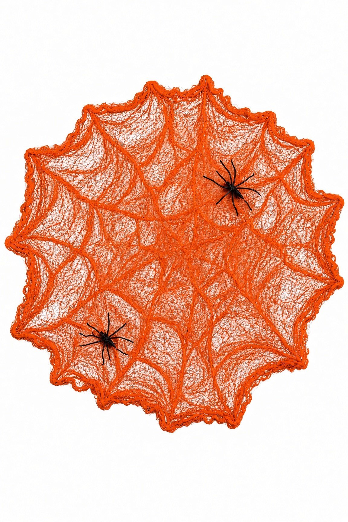 Halloween Örümcek Ağı turuncu Dekor Süsü 2 Örümcekli Cadılar Bayramı