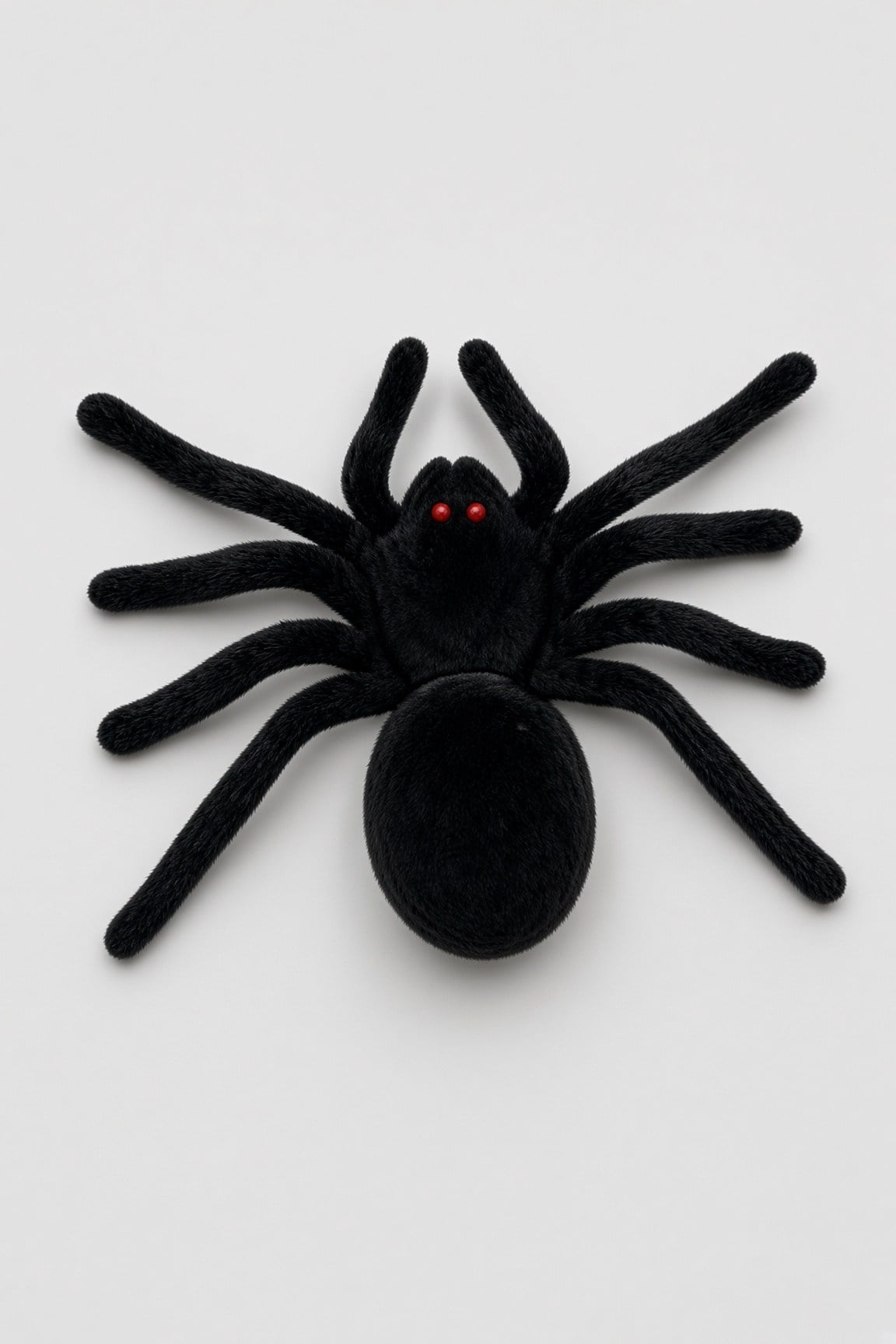 Halloween Peluş Siyah Örümcek 19x15 cm Kırmızı Gözlü
