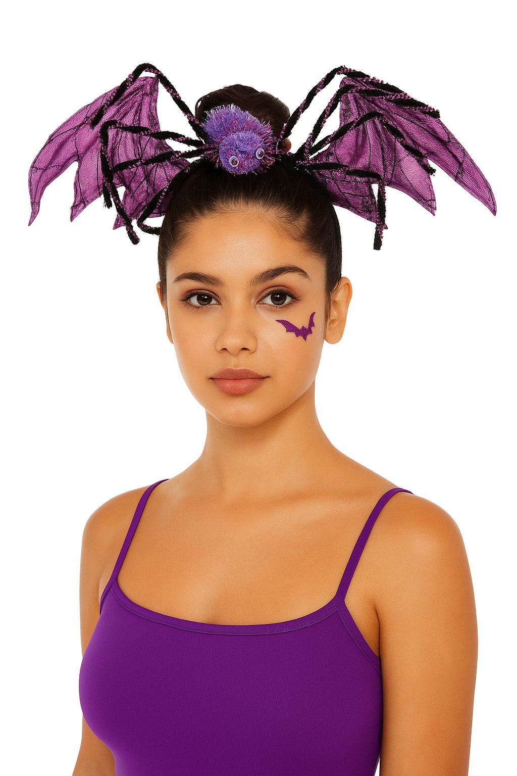 Halloween Taç mor yarasa kanatlı örümcekli