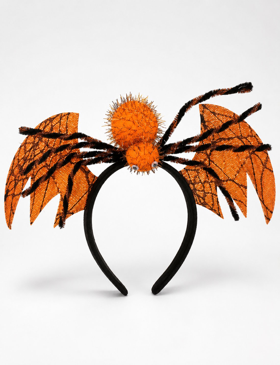 Halloween Taç Turuncu Yarasa Kanatlı örümcekli