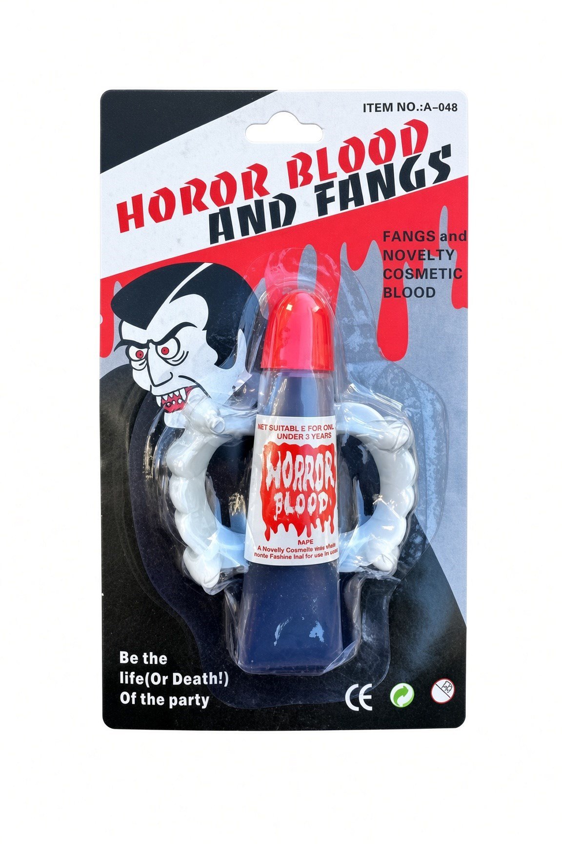 Halloween Vampir Diş Seti + Sahte Kan Takma Ön Diş cadılar bayramı