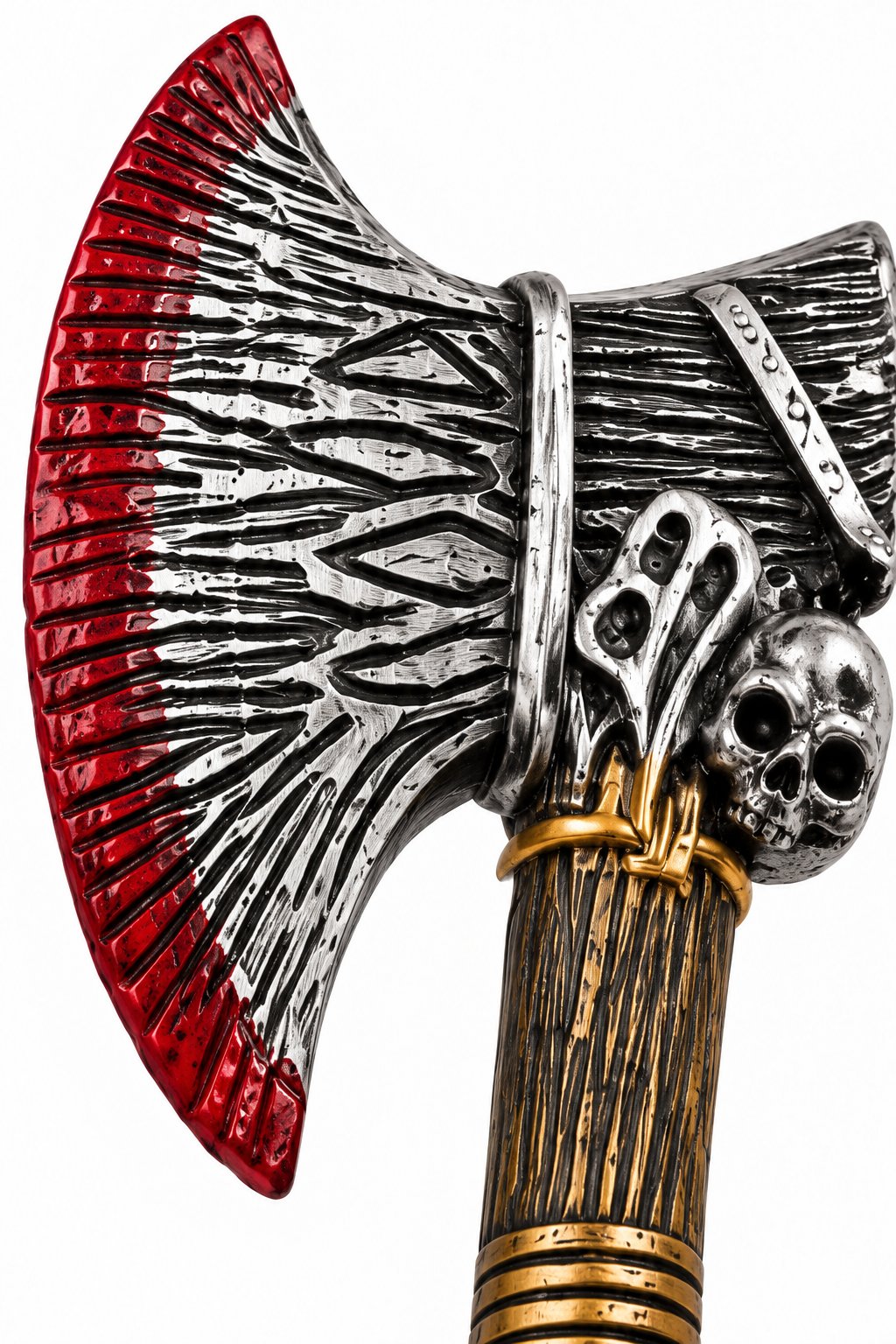 Halloween Viking Kanlı Balta ve Viking çift boynuzlu gold miğferi